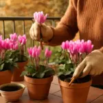 Coltivare ciclamini sul balcone in autunno: la sequenza di gesti che favorisce una fioritura intensa