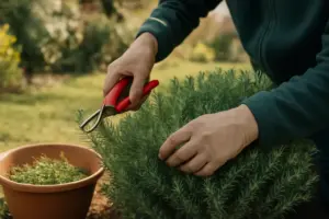La potatura del rosmarino in giardino: tempi giusti e taglio che mantiene la pianta compatta